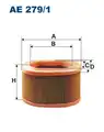 légszűrő AE279/1 FILTRON - Filtron
