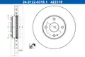 DISK PLOA MAZDA 24.0122-0318.1 PR. MAZDA 2 14->D258/22 - ATE