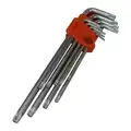 Extra hosszú torx kulcs készlet, 9db, furatos (Tamperproof)