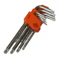 Hosszított torx kulcs készlet, 9db, furatos (Tamperproof)