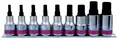 9 részes 1/2-os hatszög bitfejkészlet coll sínen  L=55mm SAE 4110SR10 - King Tony