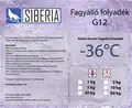 Siberia fagyálló folyadék, 5kg, piros (G12) -36°C - Sziklai